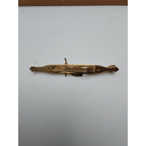 PICK & SHOVEL TIE BAR / CLASP ~ VINTAGE ANSON GOLD TONE TIE BAR PICK & SHOVEL - Picture 2 of 6